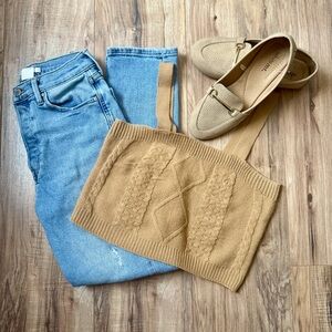 Tan Knit Crop Top